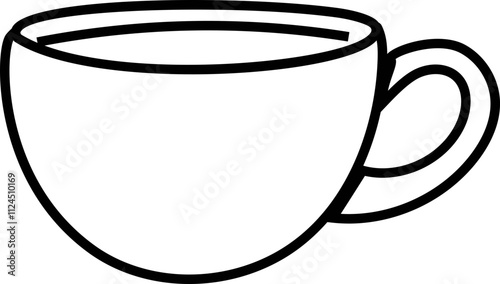 Minimalist Coffee Cup Line Art Illustration.