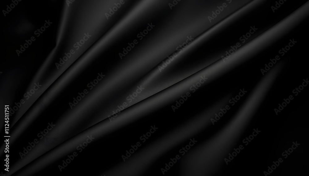 Fototapeta premium Black gray satin dark fabric texture luxurious shiny that is abstract silk cloth background with patterns soft waves blur beautiful, studio lighting