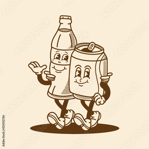 mascot drink cola good for brand mascot, groovy mascot, element design, poster, etc
