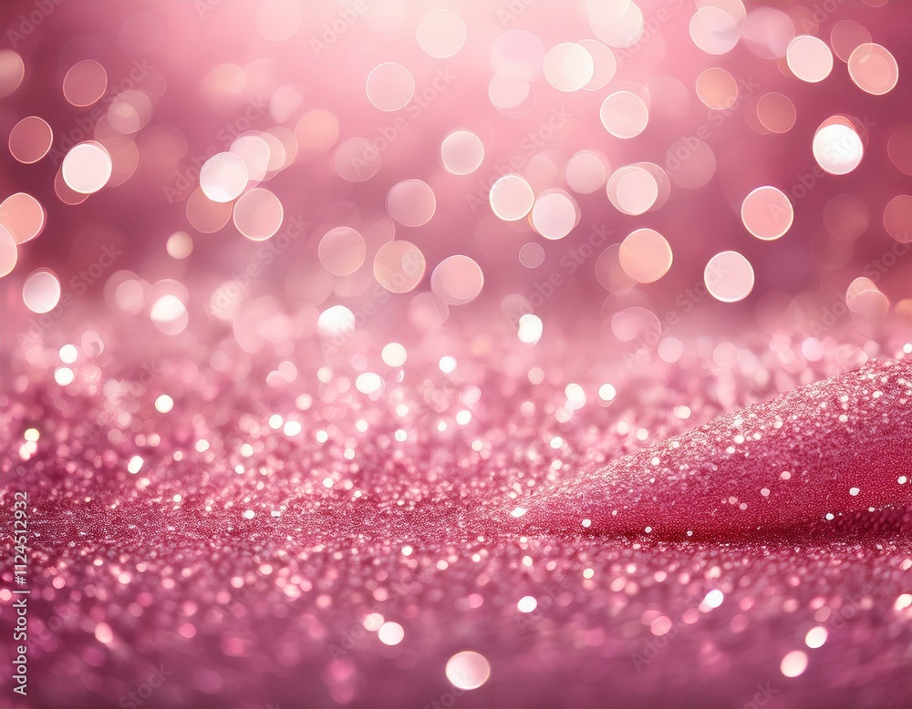 A shiny pink glitter background with soft, defocused abstract lights, perfect for Valentine's Day designs, romantic visuals, and festive decorations A shiny pink glitter background with soft, defocused abstract lights, perfect for Valentine's Day designs, romantic visuals, and festive decorations