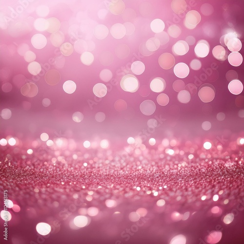 A shiny pink glitter background with soft, defocused abstract lights, perfect for Valentine's Day designs, romantic visuals, and festive decorations