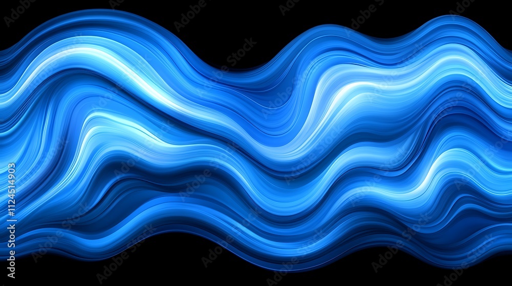 Abstract Blue Waves Flowing Design Background Abstract Blue Waves Flowing Design Background