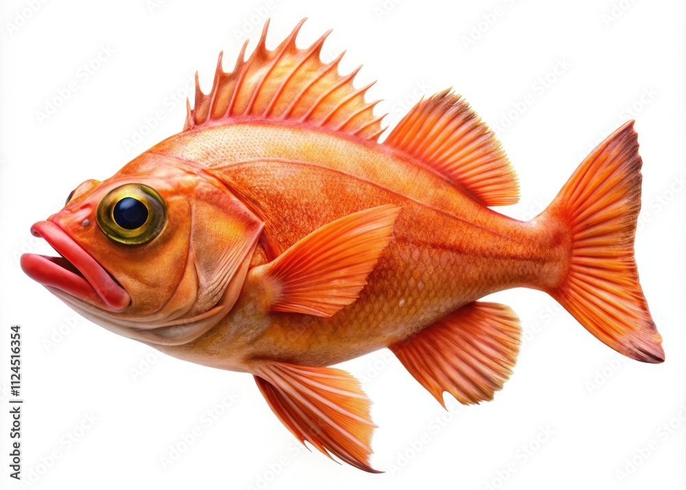 Orange Roughy Deep Sea Fish, Detailed Scales & Fins, Commercial Fishing, Isolated White Background Stock Photo Orange Roughy Deep Sea Fish, Detailed Scales & Fins, Commercial Fishing, Isolated White Background Stock Photo