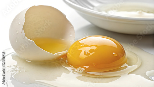 Raw liquid egg close-up. photo