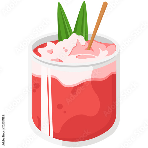 Indonesian Drink Kopyor Ice Illustration