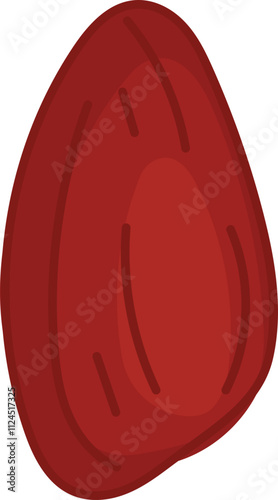 Single Red Cardamom Pod Illustration.