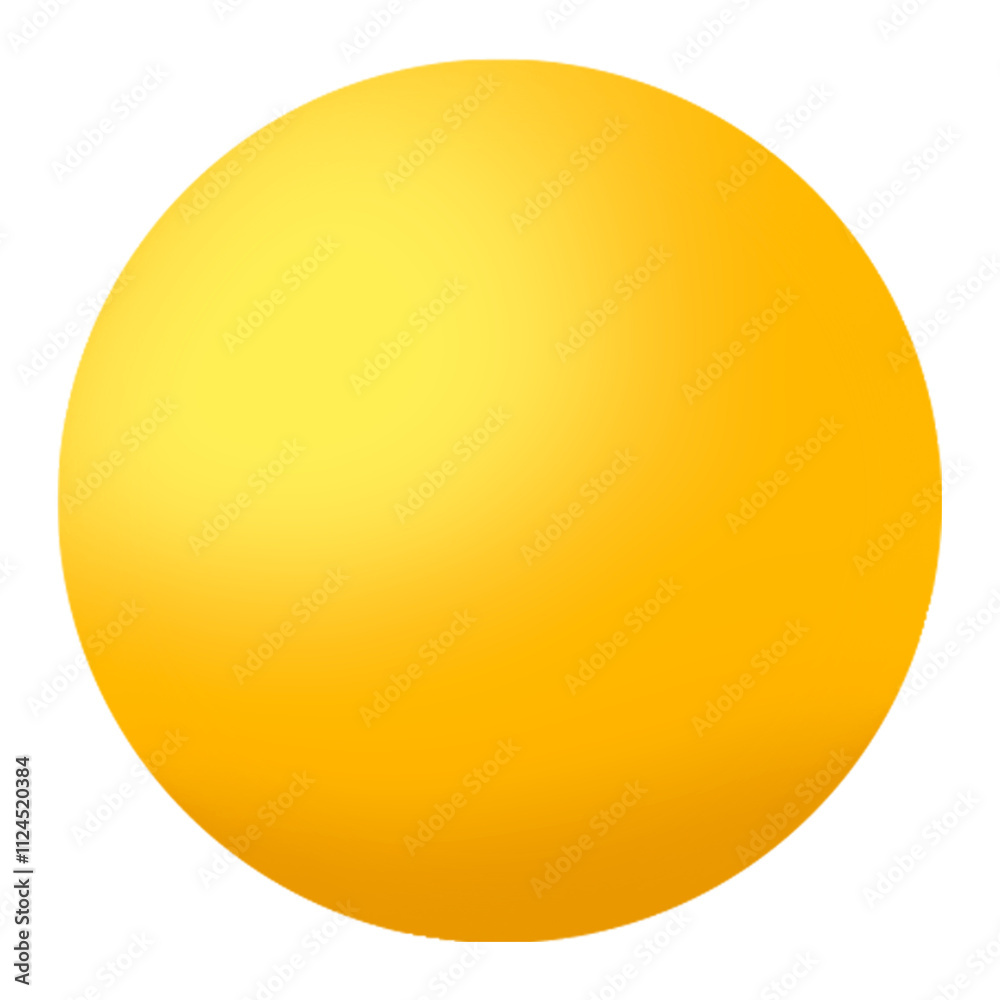3D ball png yellow round sticker, shape collage element, transparent background