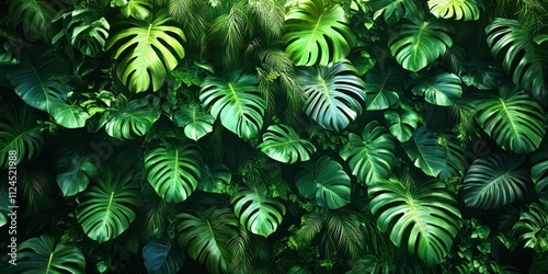 Wallpaper Mural Tropical Jungle Foliage Green Leaves Background Torontodigital.ca