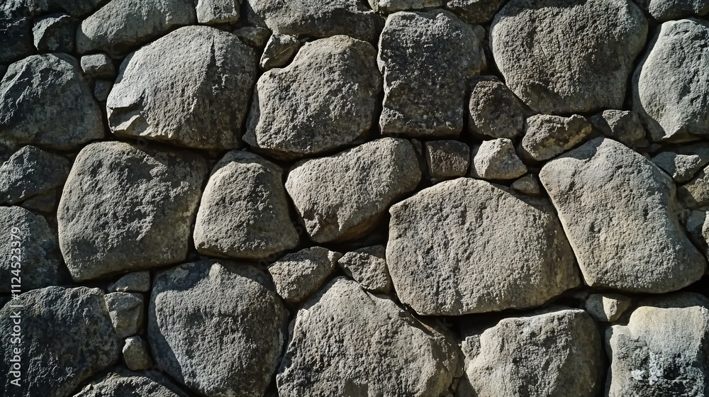 Ancient Stone Wall Constructed of Large Irregular Rocks Ancient Stone Wall Constructed of Large Irregular Rocks