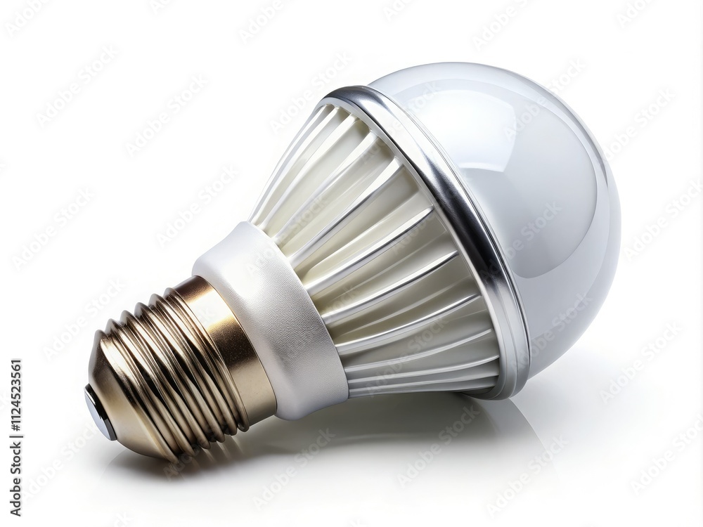 Eco-friendly LED bulb: bright, energy-efficient, modern design, sustainable lighting, isolated on white. Eco-friendly LED bulb: bright, energy-efficient, modern design, sustainable lighting, isolated on white.