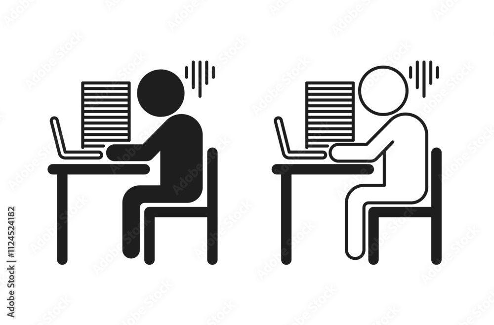 仕事に追われすぎて病む人のピクトグラム 仕事に追われすぎて病む人のピクトグラム