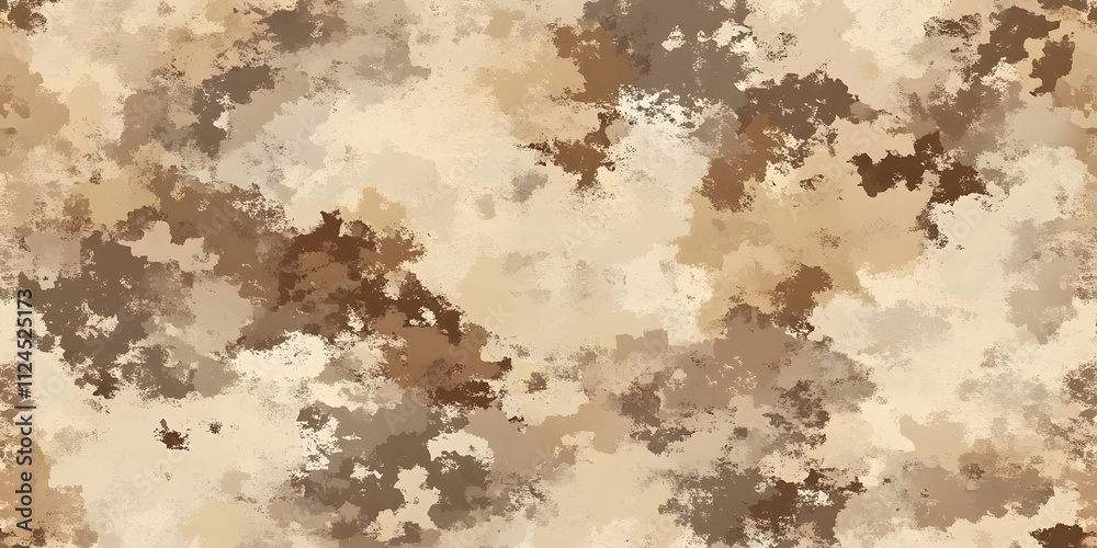 A textured pattern in earthy tones resembling a camouflage design. A textured pattern in earthy tones resembling a camouflage design.