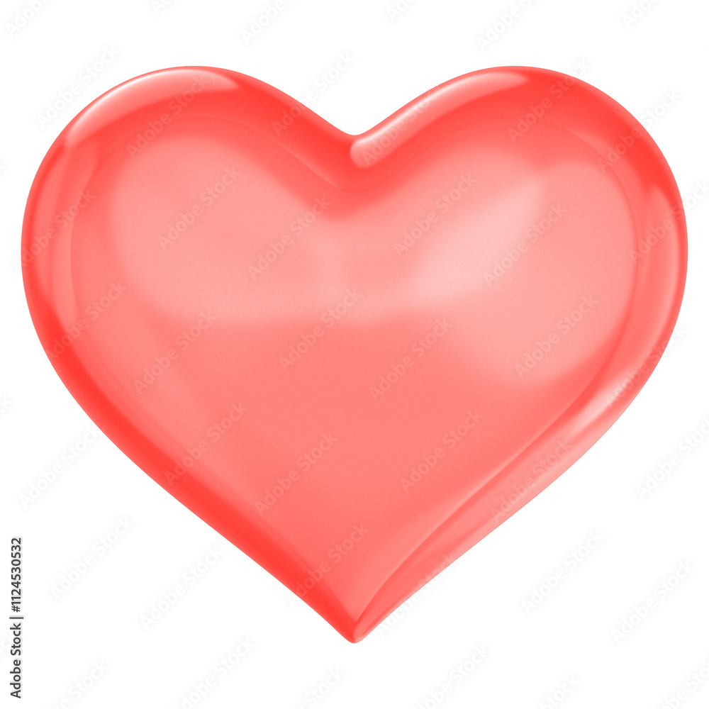 Red heart png 3D element, transparent background Red heart png 3D element, transparent background