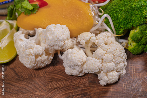 Green vegetables, fresh cauliflower florets