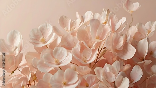 Delicate Peach Blossoms Softly Clustered Together