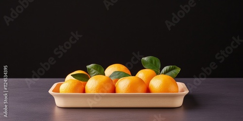 Fresh Oranges in a Tray: A ...