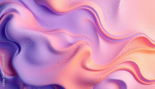 Abstract Pastel Pink Purple Fluid Wave Swirls