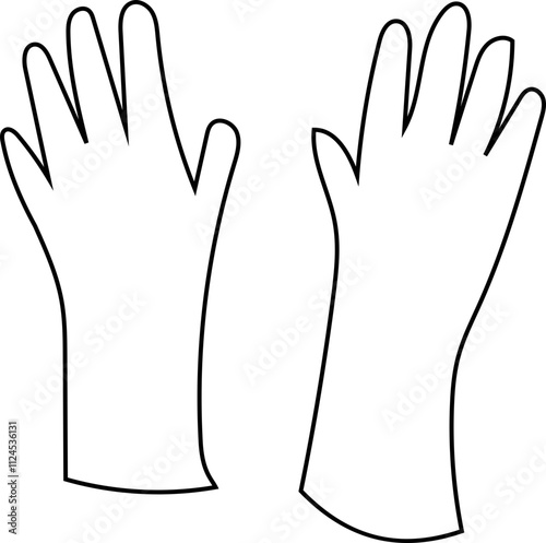 Outline Illustration of a Pair of Gloves.