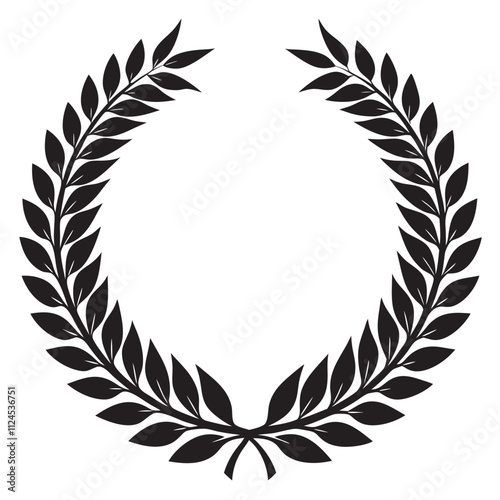 Laurel wreath outline set with hand drawn branches 