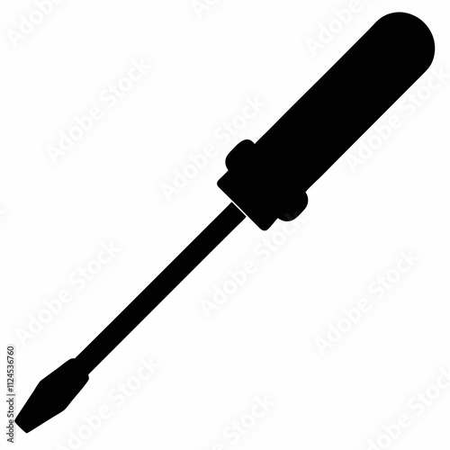 A simple Screwdriver black silhouette vector illustration