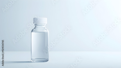 Clear Glass Bottle with White Cap Mockup - Product Packaging