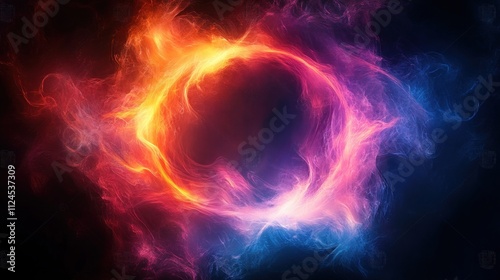 Vibrant Abstract Cosmic Portal with Colorful Swirling Smoke and Backlighting