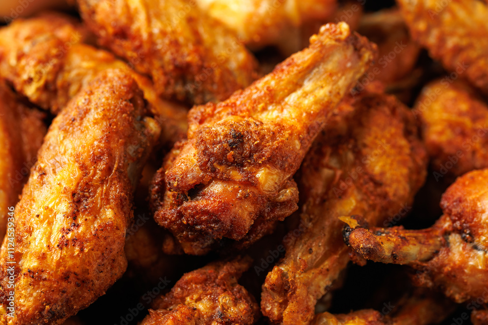 Crispy Chicken wings with sauce, homemade roasted in the air fryer. Crispy Chicken wings with sauce, homemade roasted in the air fryer.