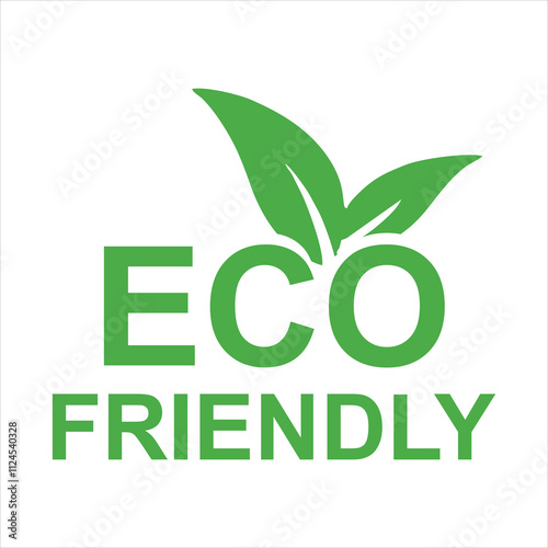 Eco friendly label, eco friendly sticker, eco friendly logo for packaging photo