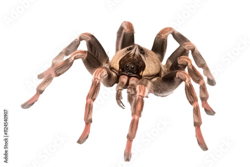 Tarantula spider close up isolated on transparent background PNG. 


