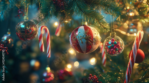 christmas tree ornaments close-up