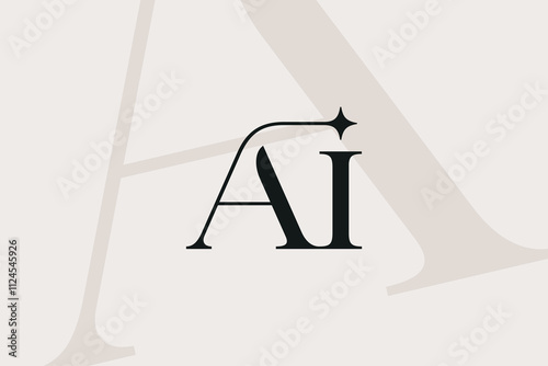 AI or IA letter logo icon design. Classic style luxury initials monogram.