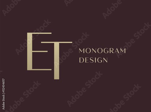 ET letter logo icon design. Classic style luxury initials monogram.