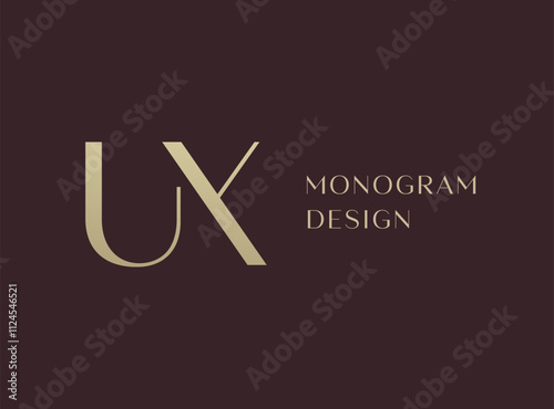 UX letter logo icon design. Classic style luxury initials monogram.