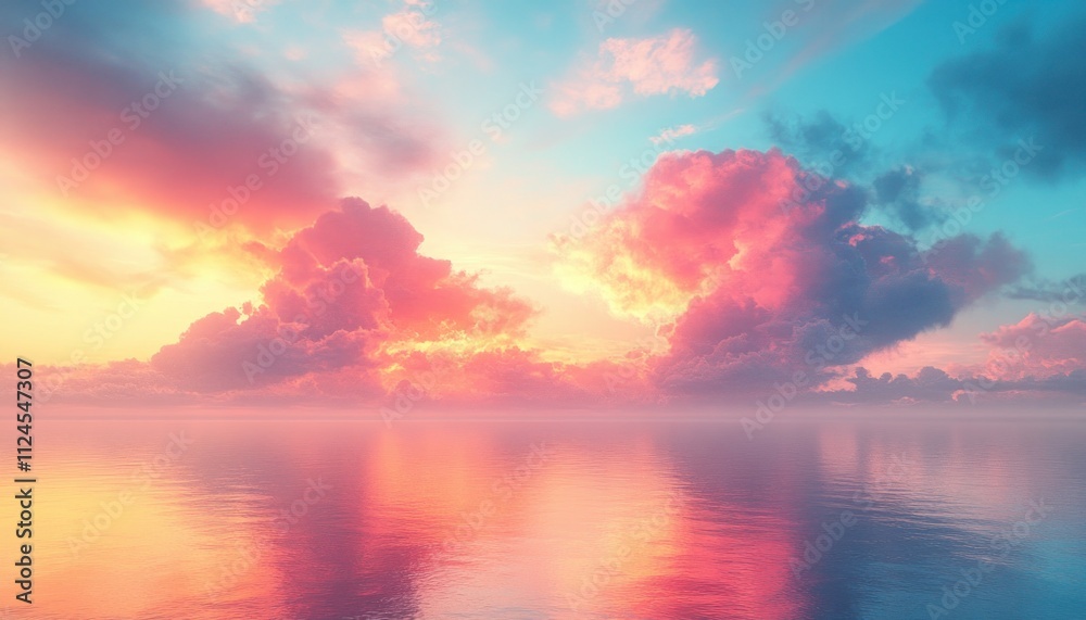 Obraz premium dreamy pastel gradient background iridescent texture soft light bright purple blue pink rainbow color pattern wallpaper art illustration