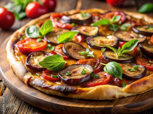 Delicious Eggplant Pizza Recipe: High-Resolution Photos, Deep Dish Pizza with Eggplant, Vegan Eggplant Pizza photo