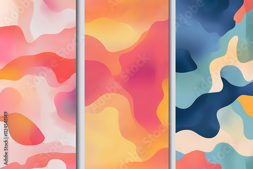 minimalist patterns, psychedelic design, abstract shapes, vibrant gradients, hypnotic visuals, fluid patterns, modern psychedelic art, clean background, optical illusion, contemporary patterns, colorf