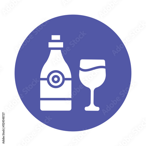 Champagne Vector Gylph Icon. Eps file 10