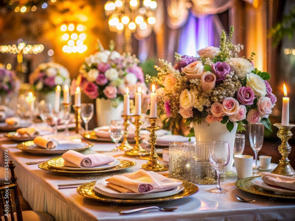 Elegant Wedding Table Setting with Exquisite Plates, Beautiful Serviettes, and Stylish Decor for a Perfect Celebration in a Charming Venue Elegant Wedding Table Setting with Exquisite Plates, Beautiful Serviettes, and Stylish Decor for a Perfect Celebration in a Charming Venue