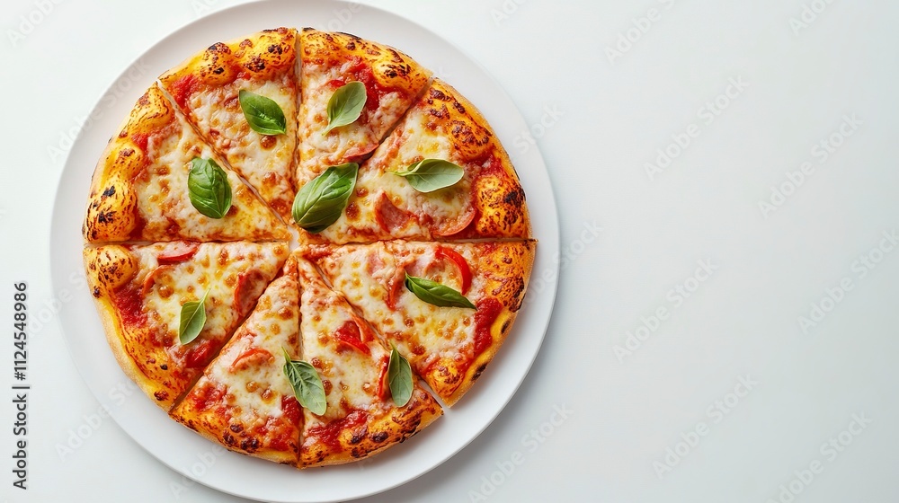 Italian pizza looks very delicious and is shaped like a love. Served on a white plate. Top view, with copy space. HD realistic. Italian pizza looks very delicious and is shaped like a love. Served on a white plate. Top view, with copy space. HD realistic.