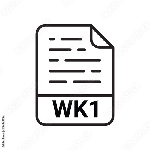 WK1 icon, WK1outline vector icon. Thin line black WK1icon, flat vector simple element illustration from editable big data concept isolated on white background