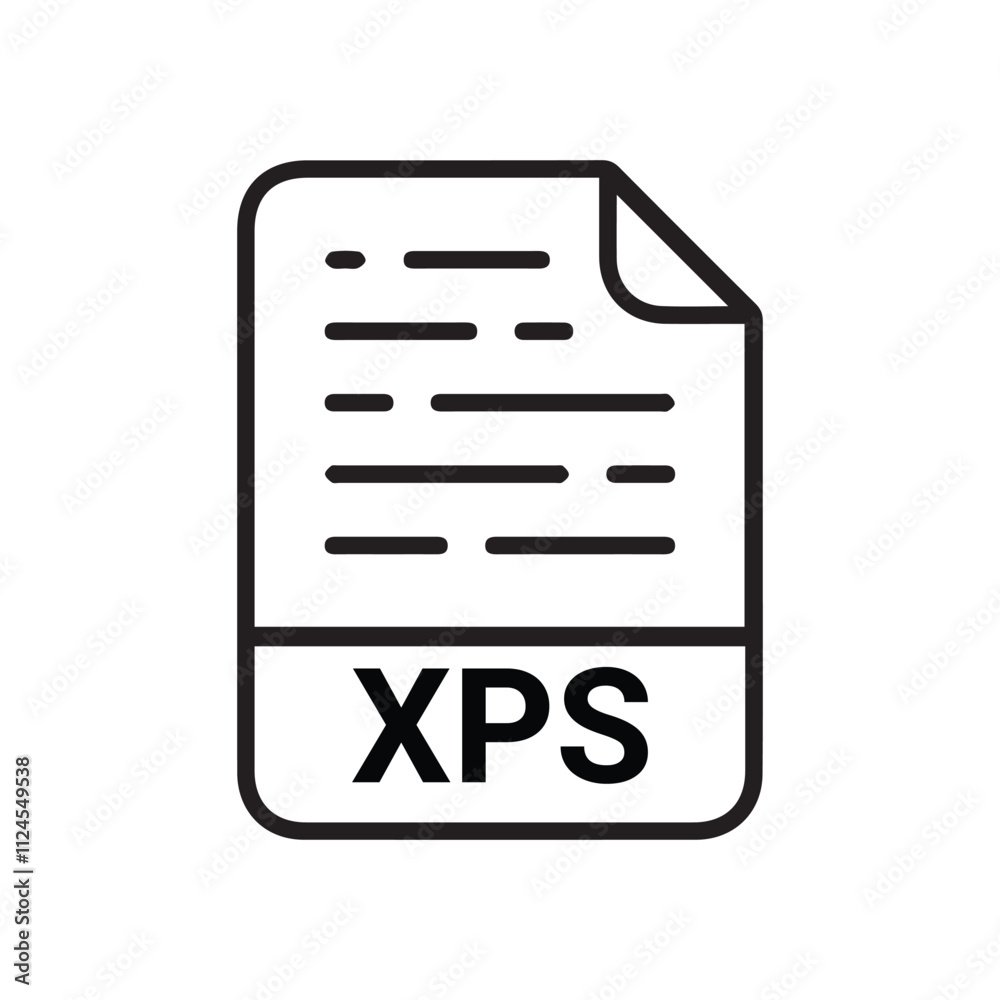 XPS icon, XPS document file format icon illustration. XPS document file logo illustration isolated on white XPS icon, XPS document file format icon illustration. XPS document file logo illustration isolated on white