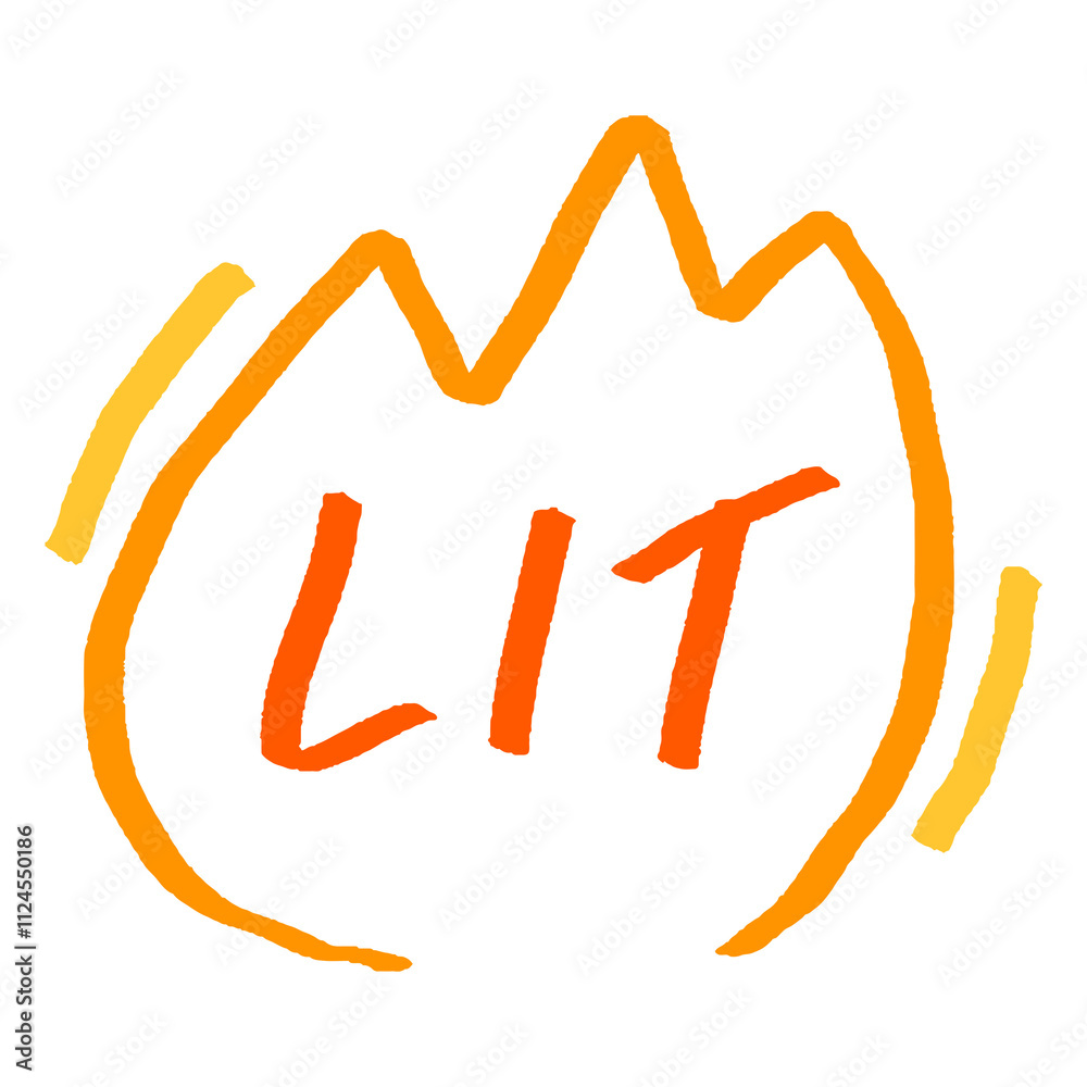 Lit doodle typography design element Lit doodle typography design element