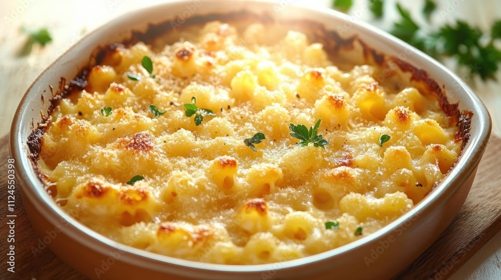 Golden Baked Macaroni and Cheese Comfort Food Delicious Meal Golden Baked Macaroni and Cheese Comfort Food Delicious Meal