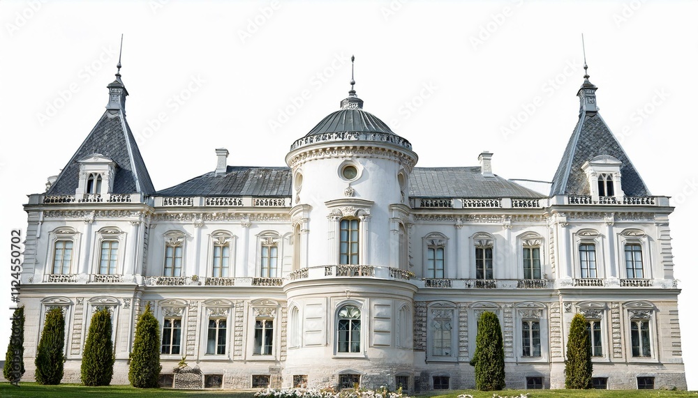 Fototapeta premium Architecture building landmark palace on isolated white background
