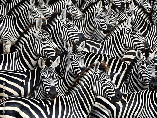 Wallpaper Mural Abstract Black and White Zebra Pattern in Panoramic Photography - Unique Seamless Texture for Design, Backgrounds, and Artistic Expressions Torontodigital.ca
