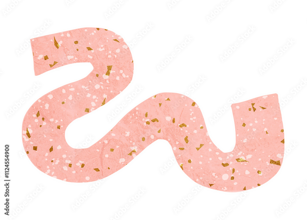 Obraz premium Terrazzo abstract png shape clipart, pink aesthetic texture on transparent background