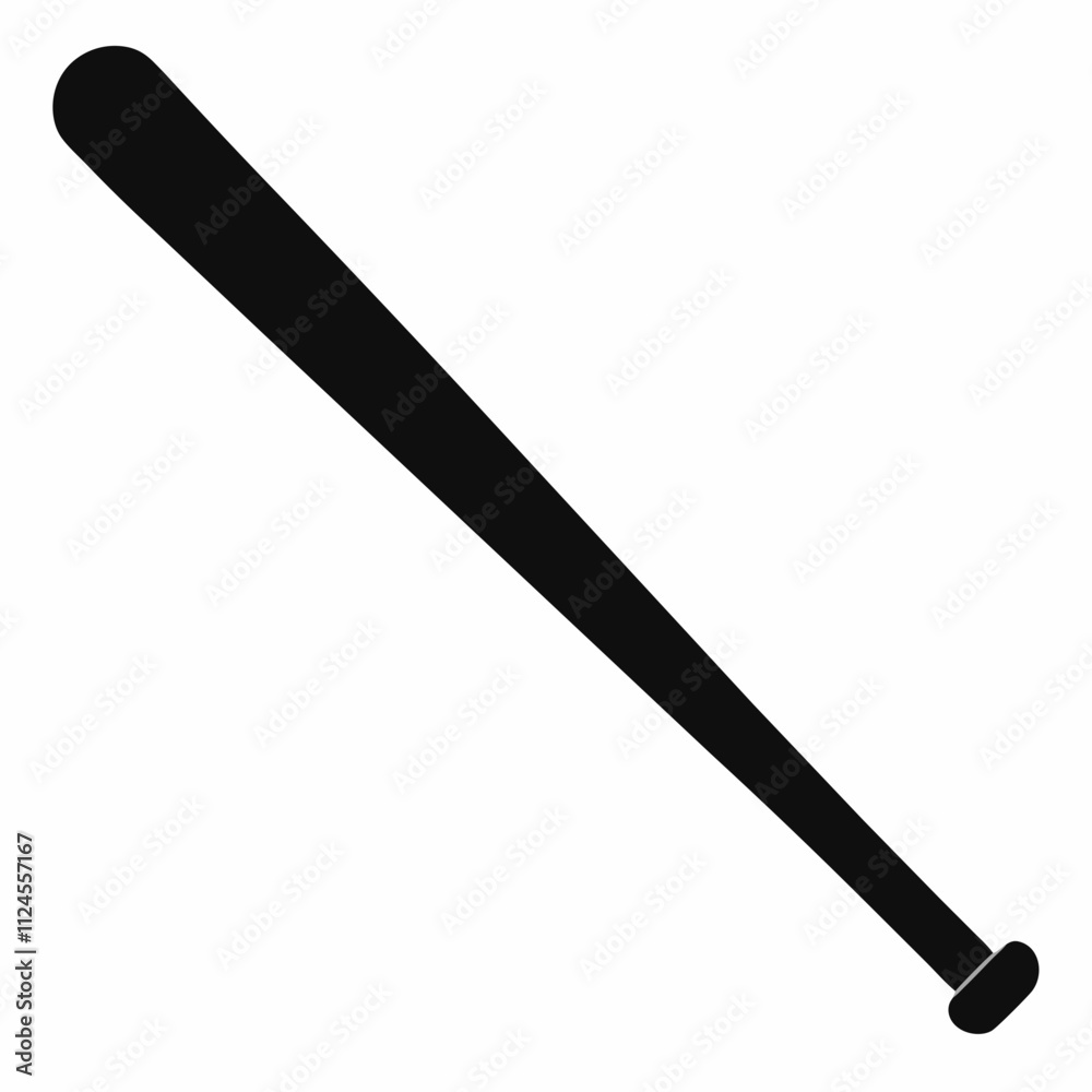 Black Silhouette of a Baseball Bat Vector Art Illustration Black Silhouette of a Baseball Bat Vector Art Illustration