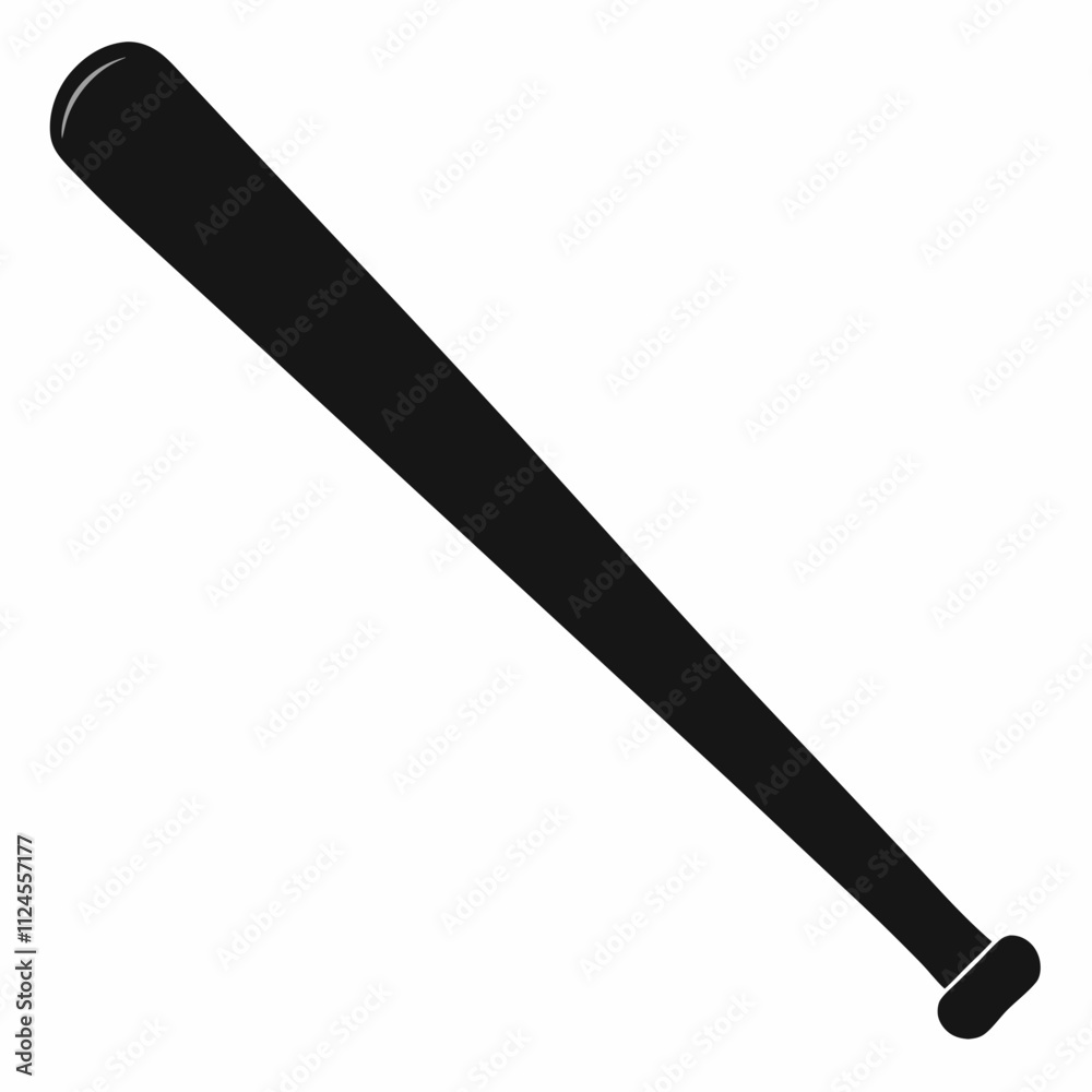 Black Silhouette of a Baseball Bat Vector Art Illustration Black Silhouette of a Baseball Bat Vector Art Illustration