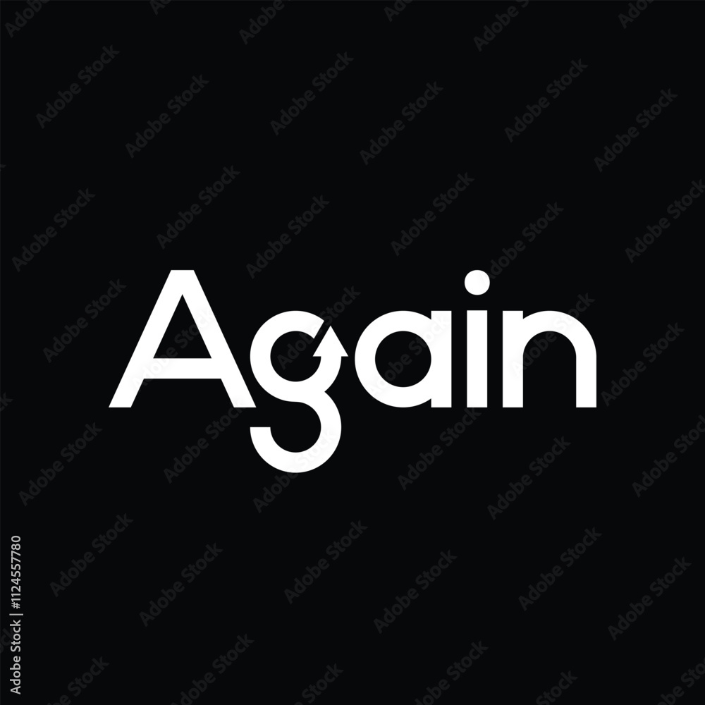 again typography text logo design, arrow vector concept again typography text logo design, arrow vector concept