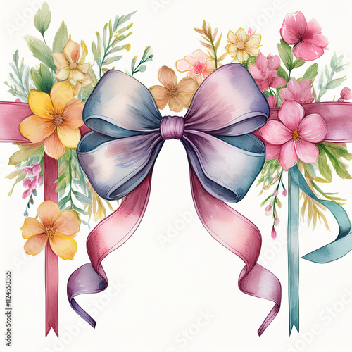 A romantic watercolor illustration featuring pastel colors, perfect for wedding invites and elegant branding.